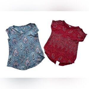 LUCKY BRAND Short Sleeve Paisley T-Shirts Size Small
